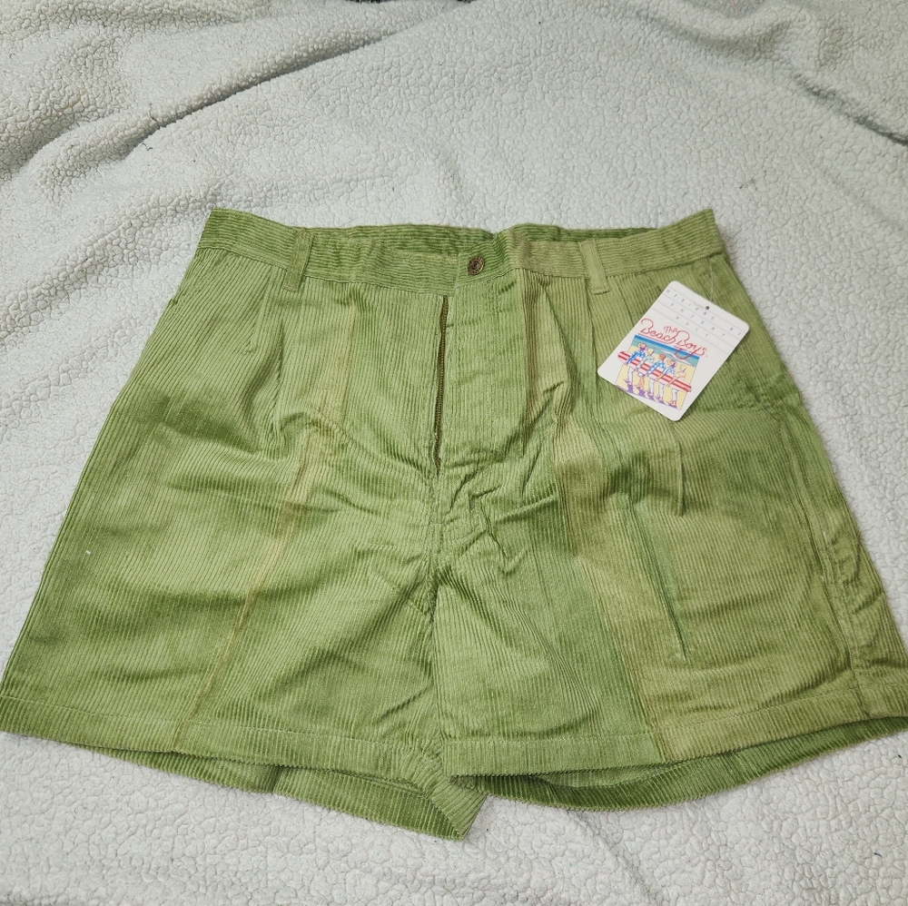 The Beach Boys Designs By‎ Sherry Holt Mens Green Corduroy Shorts Sz 38 Vintage